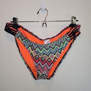Xhilaration Orange and Pink Geometric Bikini Bottom